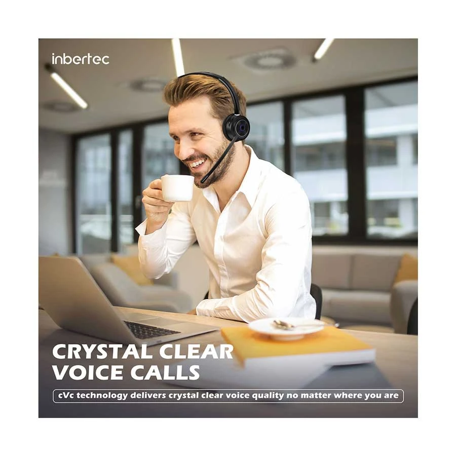 Inbertec CB110M Mono Noise Cancelling Bluetooth Headset Black