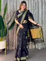 Traditional Tangail Weave Saree with Blouse Piece, 6 Colours