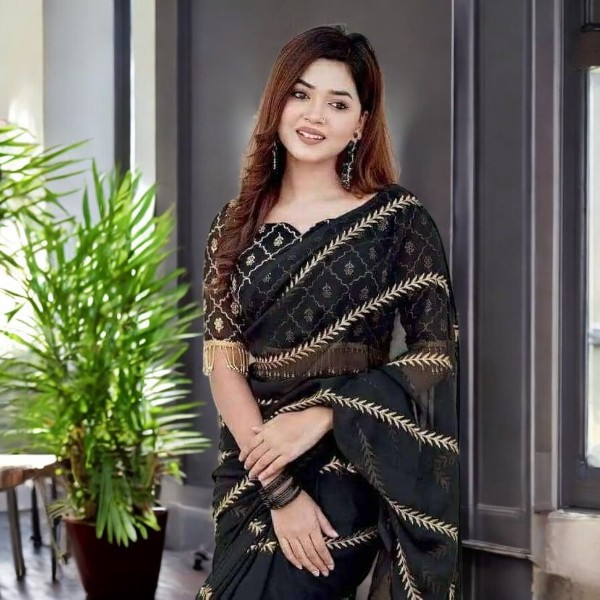 মার্জিত এমব্রয়ডারি শাড়ি