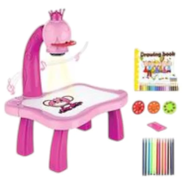Little Hands ড্রয়িং প্রজেক্টর টেবিল, লাইটসহ ট্রেস অ্যান্ড ড্র খেলনা