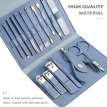 16Pcs Manicure Set Stainless Steel Nail Clippers Kit And Pedicure