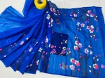 Hand Brush Print Couple Dress, Half Silk Saree and Dhupian Panjabi