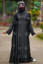 Afran Fabric Stone Work Borka, Hijab Not Included