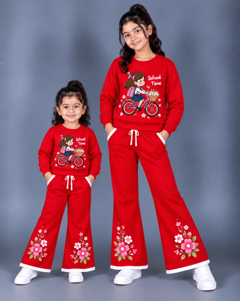 Kids' Terry Cotton Sweatshirt and Pant Set, 250 GSM, 2 to 12 Years