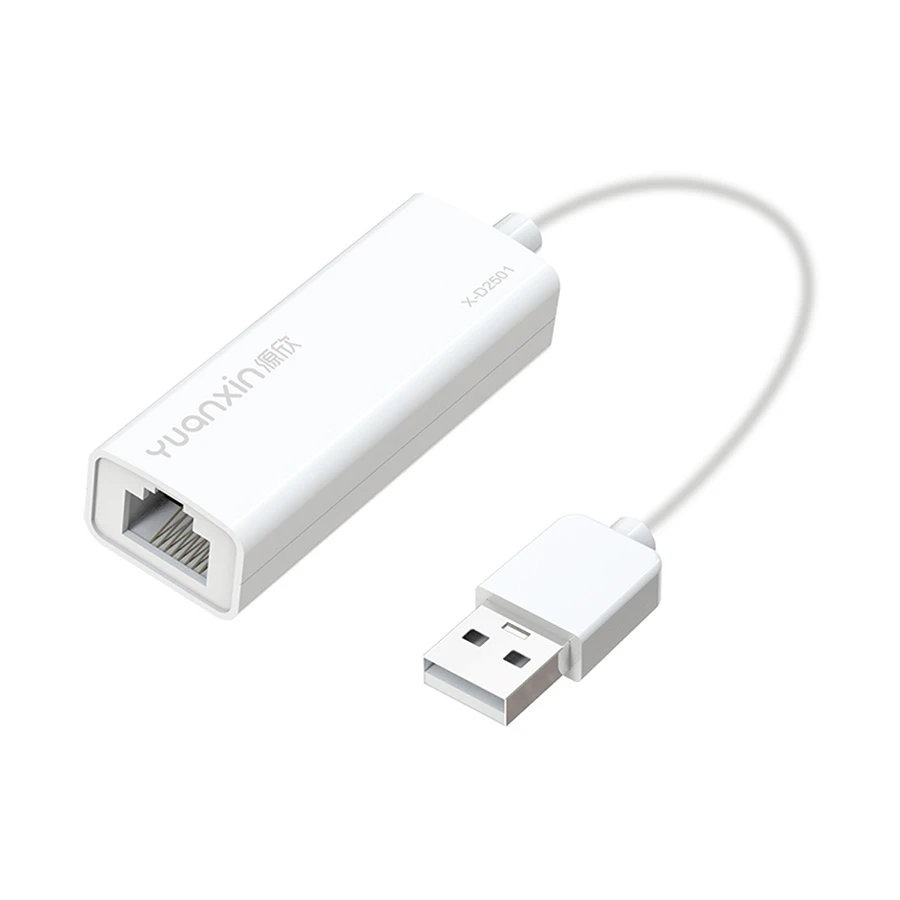 Yuanxin X-D2501 USB Male to LAN Female White Converter