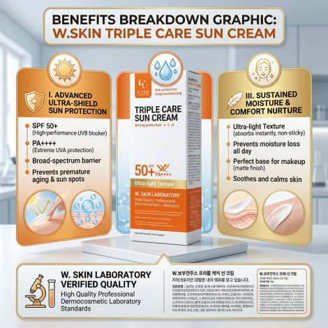 W.Skin Laboratory ট্রিপল কেয়ার সান ক্রিম SPF50+ PA+++ 60g