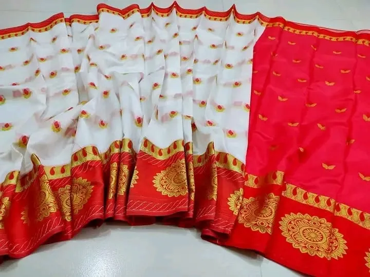 Full Body Zari Thread Saree in Silk Katan, 3 Colours