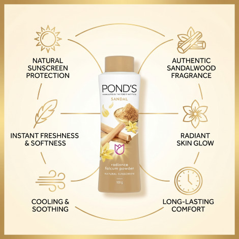 Pond's Sandal Radiance ট্যালকম পাউডার 100g