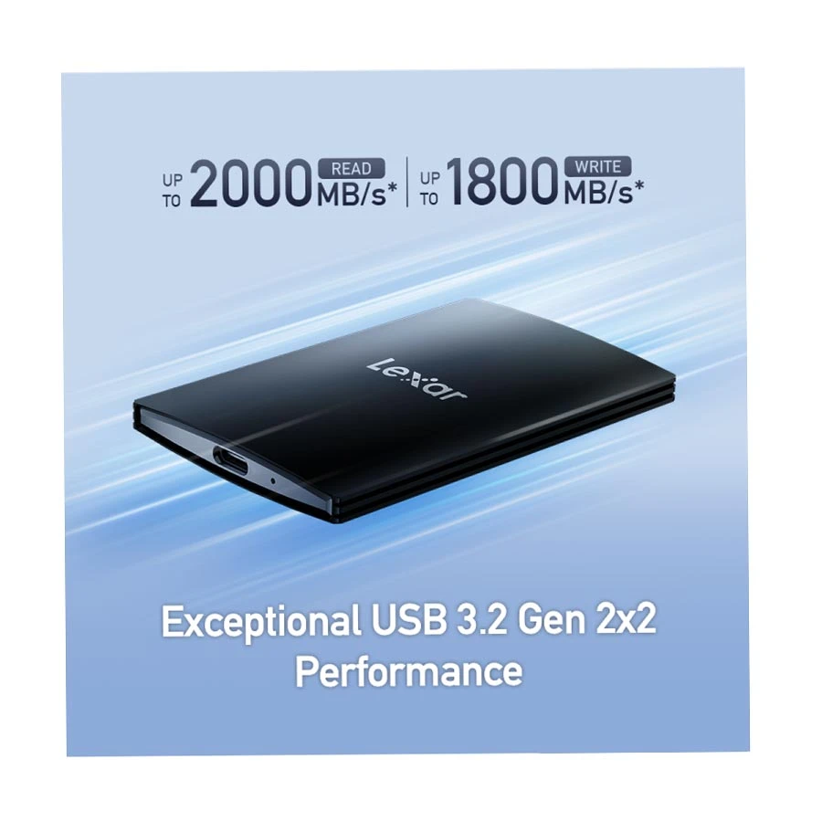 Lexar SL500 1TB USB 3.2 Gen2x2 Type-C Black Portable External SSD