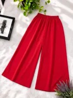 Women's Solid Colour Linen Palazzo, Free Size Waist 28 to 42