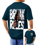 Men's Oversized Drop Shoulder T-Shirt, 220 GSM Cotton-Polyester Mix