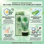 3W Clinic Intensive Aloe সানব্লক ক্রিম SPF50+ PA+++ 70ml