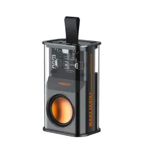RECCI RSK-W30 ট্রান্সপারেন্ট ওয়্যারলেস স্পিকার, RGB লাইটসহ – কালো