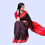 মেয়েদের মেরুন ও নীল হাফসিল্ক শাড়ি