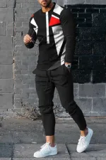 Full Sleeve Mesh Jersey T-Shirt with Polyester Suit Trouser for Men