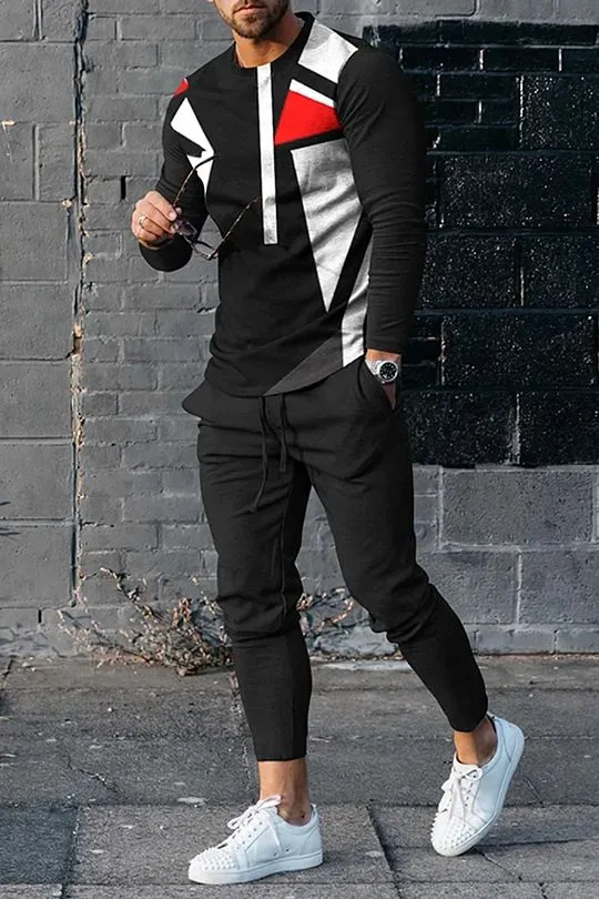Full Sleeve Mesh Jersey T-Shirt with Polyester Suit Trouser for Men