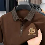 Men's Sticker Logo Polo Shirt, PK Cotton, Chest 38 to 44 Inch