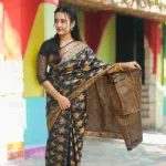 কালো সিল্ক কাতান শাড়ি
