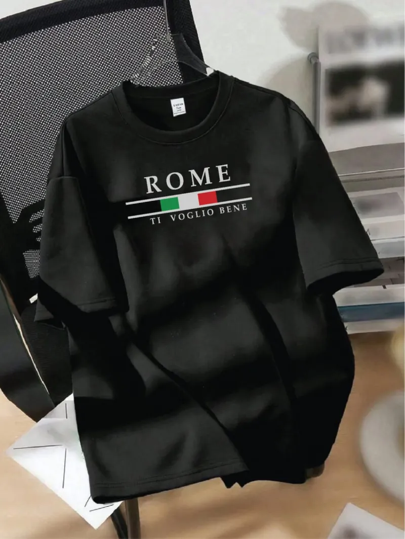 Oversized Drop Shoulder T-Shirt in Pure Cotton, DTF Print, Unisex