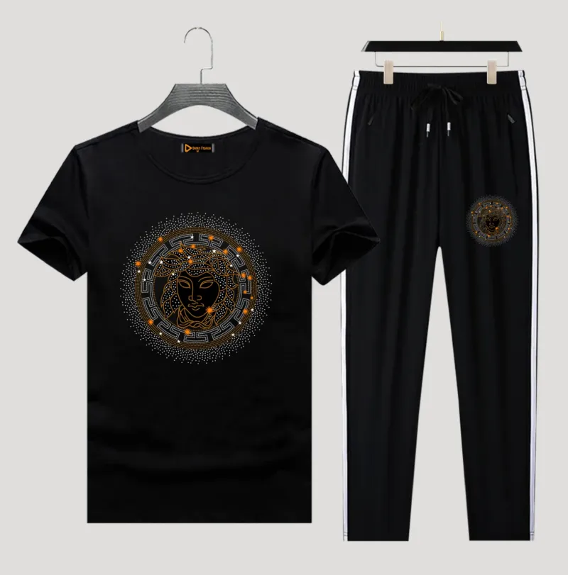 Men's Pure Cotton T-Shirt and Trouser Two-Piece Combo, 6 Colours
