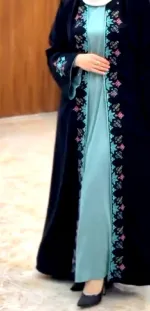 আবায়া কোটি বোরকা ড্রেস – দুবাই চেরি, এমব্রয়ডারি