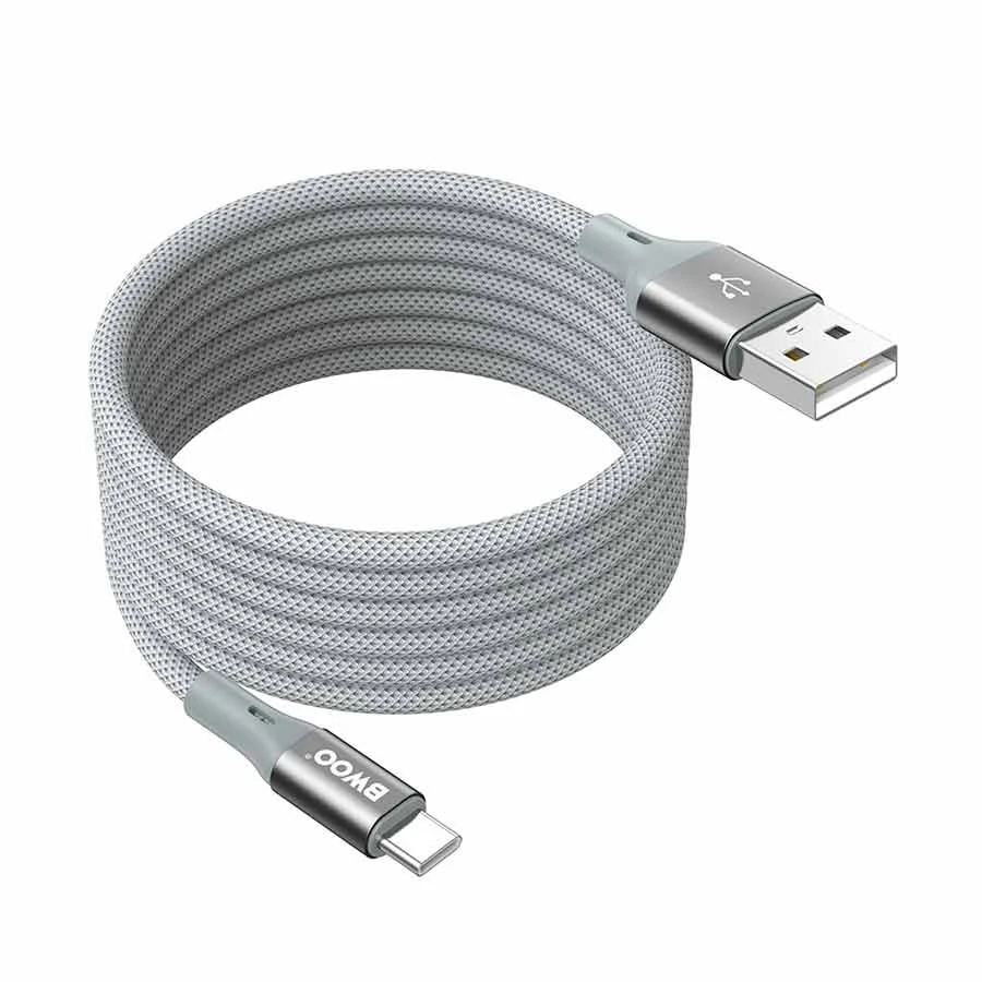 Bwoo BO-X311C 15W USB to Type-C Braided Cable 1 Meter Gray