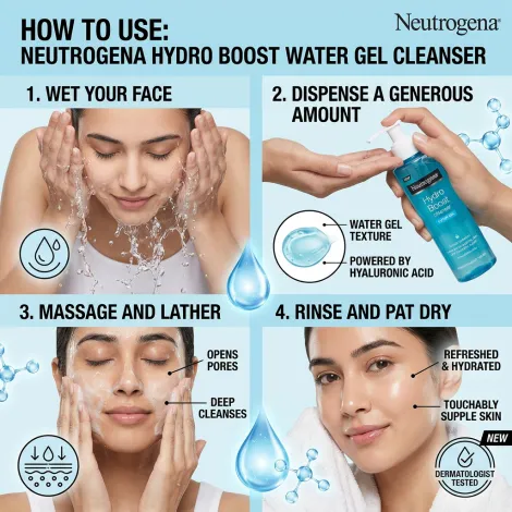 Neutrogena Hydro Boost ওয়াটার জেল ফেস ক্লিনজার 200ml