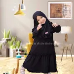 Large Kids Borka with Hijab for Girls, Sizes 36-44
