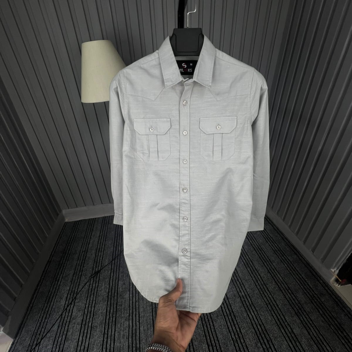 remium Lap Seam Double Pocket Shirt