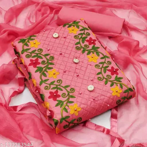Aari Embroidery Three Piece, 40 Inch Kameez, Screen Print Orna