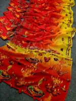 Chanderi Silk Floral Print Saree without Blouse, 5 Colours