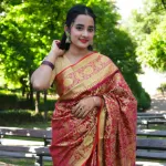 জরি ও পার্ল কাজের সিল্ক কাতান শাড়ি