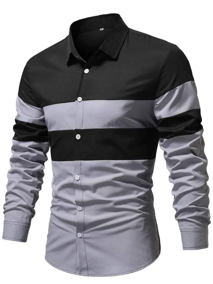 Men's Casual Cotton Shirt with Full Sleeves, Size L Only