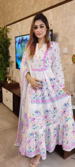 মেয়েদের AC কটন থ্রি পিস, বডি 42/44, পিওর কটন ওড়না