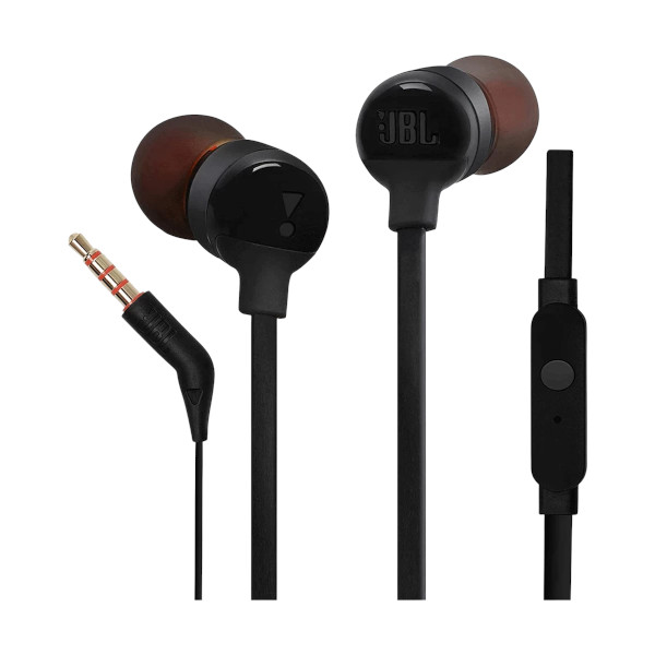 JBL TUNE 110 ওয়্যার্ড ইন-ইয়ার হেডফোন, কালো