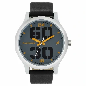 Fastrack NR38051SL03 Bold Quartz Analog Grey Dial Leather Strap Watch