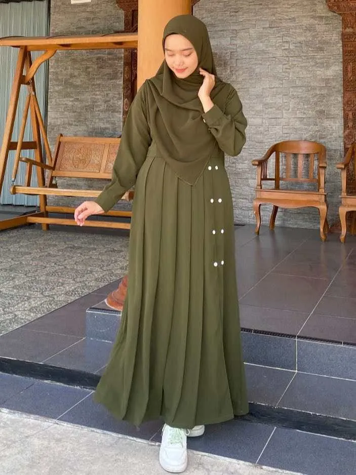 Aneya Kuchi Borka Set with Hijab, Cherry Fabric, 6 Colours