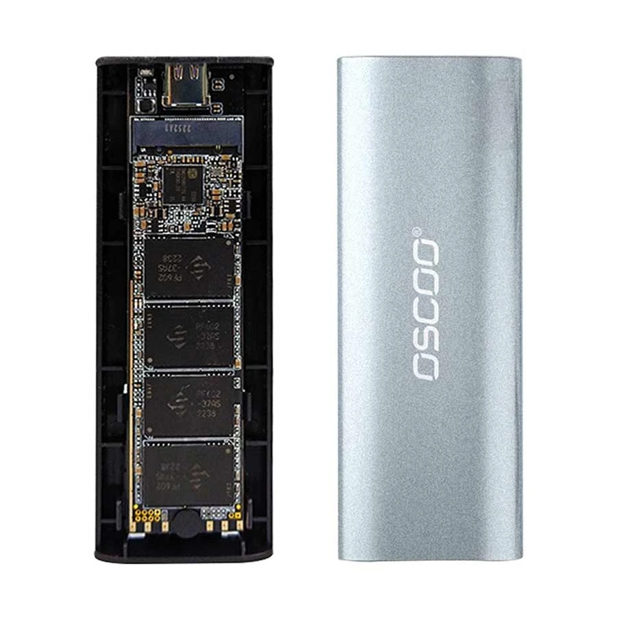 OSCOO MD005M 256GB USB 3.0 Type-C Silver Portable External SSD