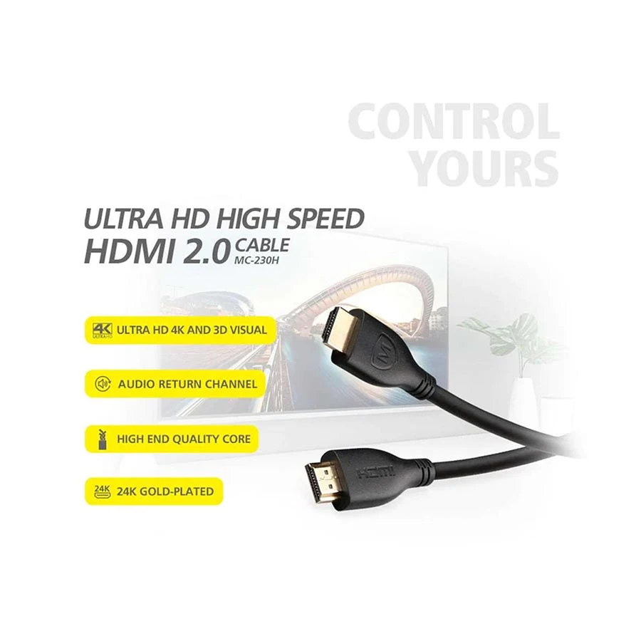Micropack MC-230H HDMI 2.0 Male to Male 4K Cable 3 Meter Black