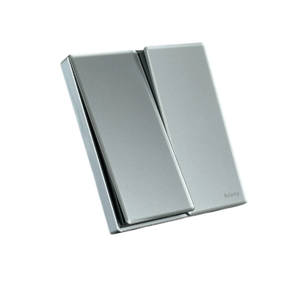 Belamy Sky Grey 2 Gang 1 Way Switch | BE-107-SW