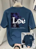 Men's Breathable Cotton-Spandex Drop Shoulder Tee with DTF Print