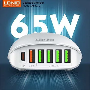 LDNIO A6573C ডেস্কটপ USB চার্জার 65W