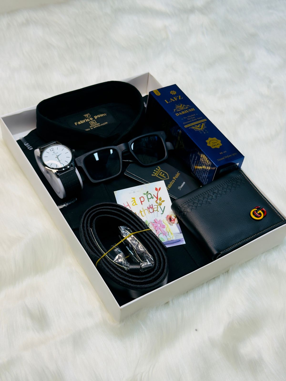 Men's Pure Cotton Shirt Combo with Sunglasses, Belt and Wallet
