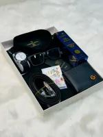 Men's Cotton Shirt Gift Set with Watch, Perfume and Gift Card