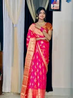 Soft Silk Katan Buti Saree with Jacquard Border, 6 Colours