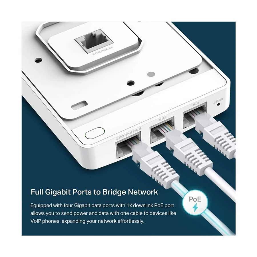 TP-Link EAP235-Wall Omada AC1200 Gigabit Wall Plate Access Point