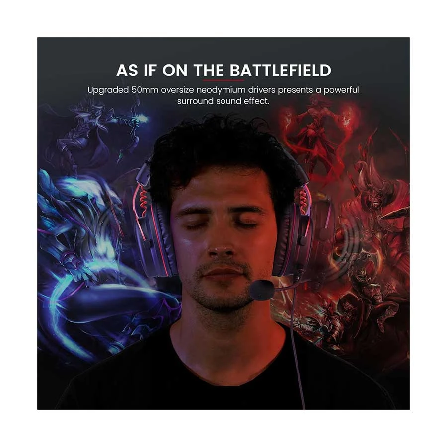 EKSA E900 Red Wired Over-Ear Gaming Headphone