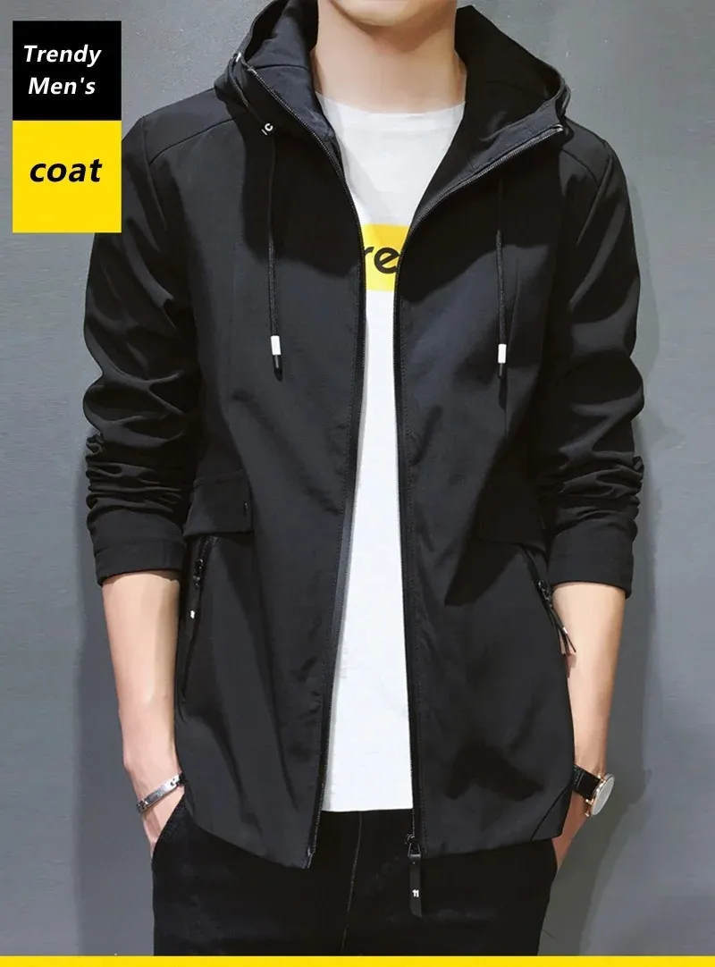 Men's Bonded Fabric Hoodie with Waterproof Zipper, 260 GSM