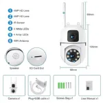 V380 মিনি ইনডোর PTZ ডুয়াল লেন্স ক্যামেরা 4MP ওয়াইফাই