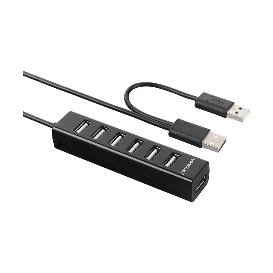 Yuanxin YXH-19 7 Port USB 2.0 Hub with Y Cable and Power Adapter